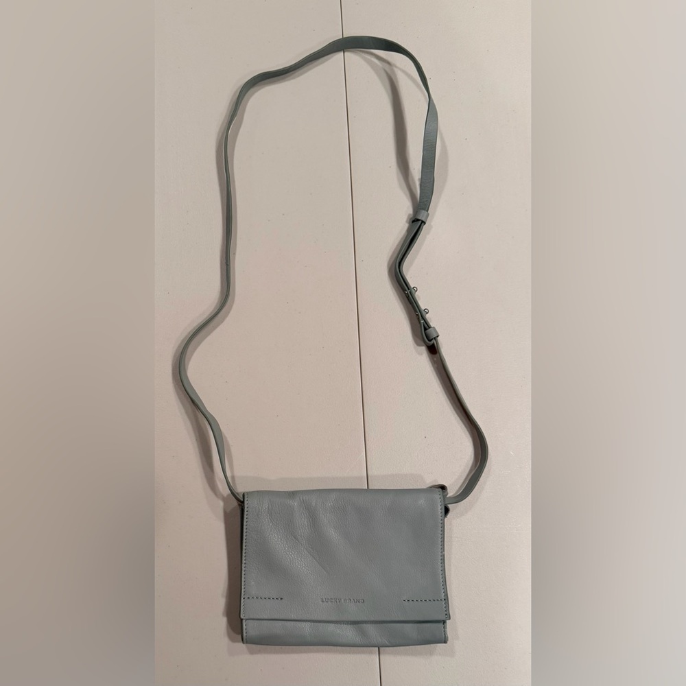 Lucky Brand Light Gray Leather Crossbody Bag